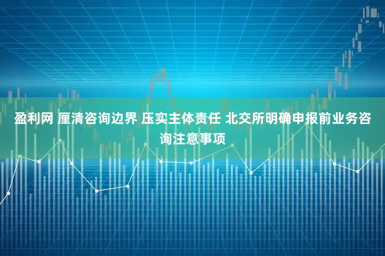 盈利网 厘清咨询边界 压实主体责任 北交所明确申报前业务咨询注意事项